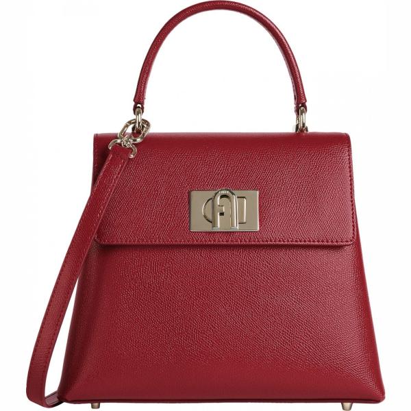 borse a mano Furla rosso tinta unita