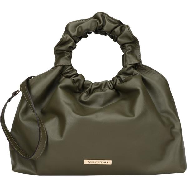 borse a mano Tuscany Leather verde tinta unita