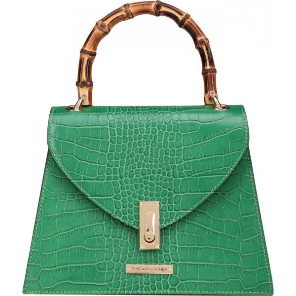 borse a mano Tuscany Leather verde con stampe