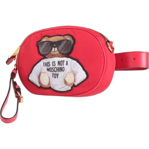 marsupio da donna in bianco neve con zip Moschino