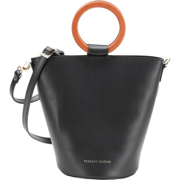 borse a mano Tuscany Leather nero tinta unita
