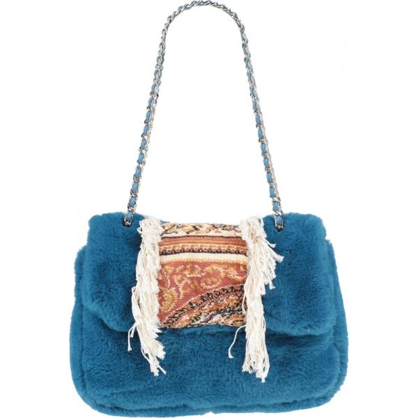 borse a spalla Mia Bag blu tinta unita