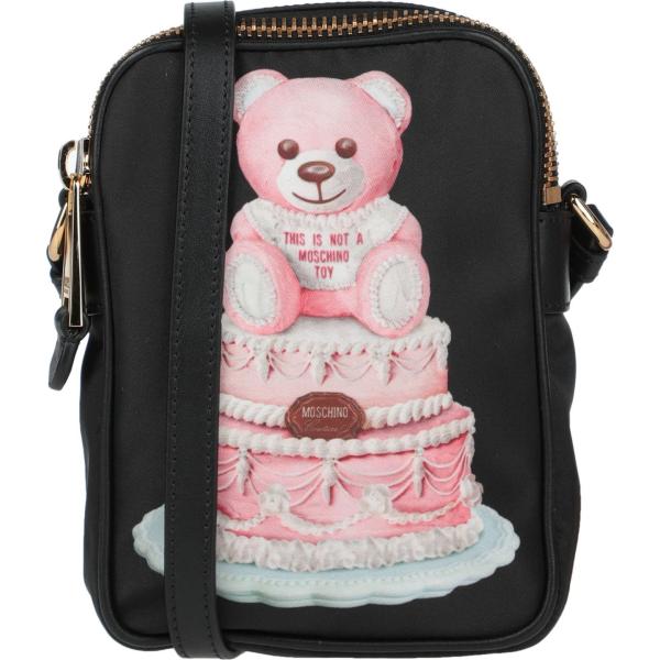 borse a tracolla Moschino nero con stampe