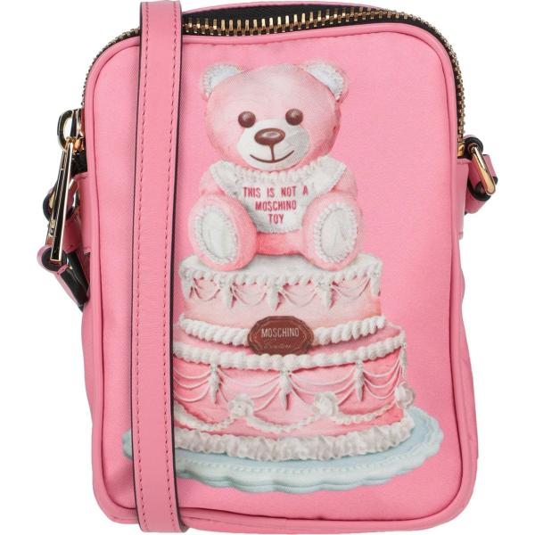 borse a tracolla Moschino rosa con stampe