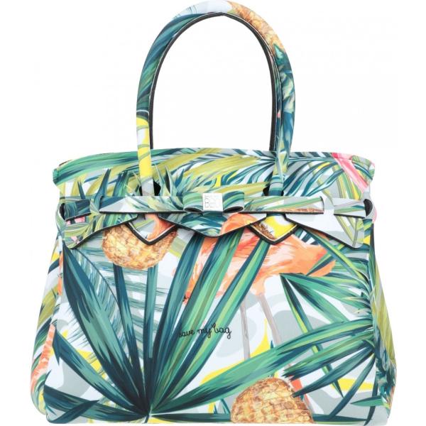 borse a mano Save My Bag verde a fiori