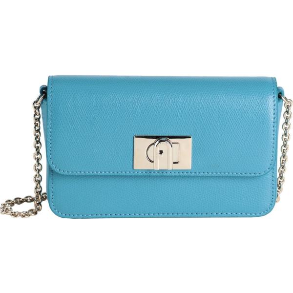 borse a tracolla Furla blu tinta unita