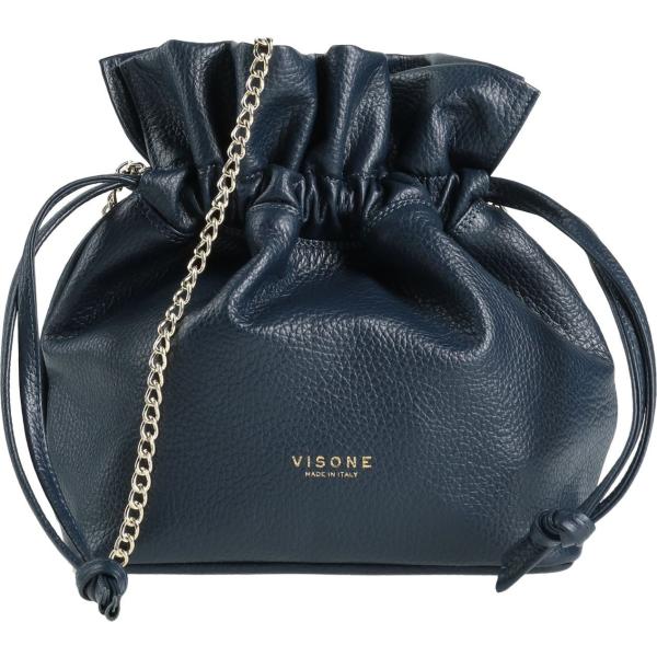 borse a tracolla Visone blu tinta unita