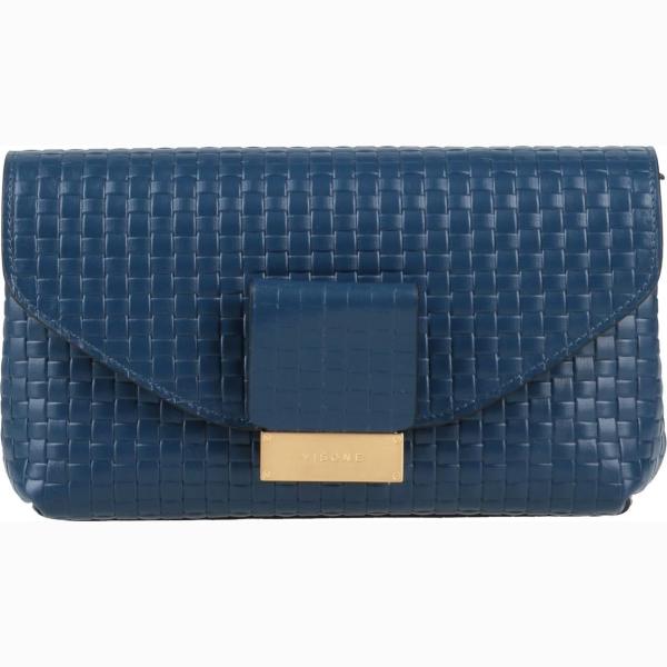 borse a mano Visone blu tinta unita