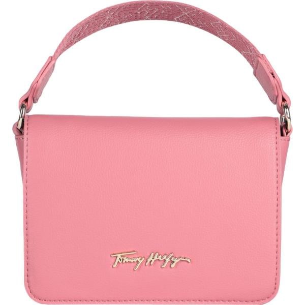 borse a mano Tommy Hilfiger rosa tinta unita