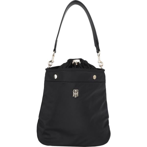 borse a mano Tommy Hilfiger nero tinta unita