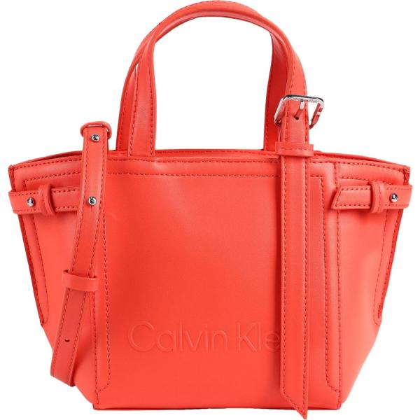 borse a mano Calvin Klein rosso tinta unita