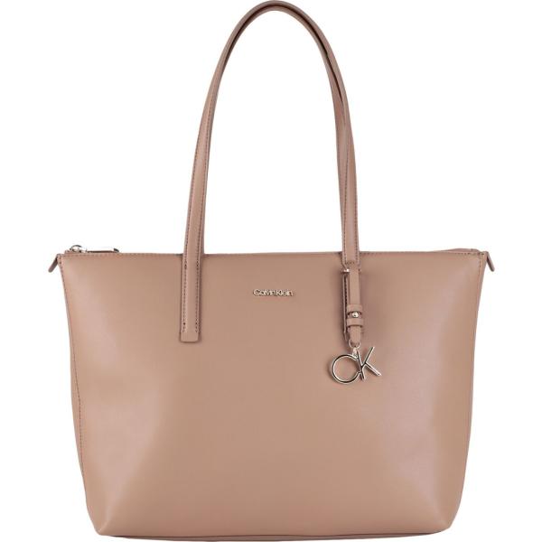 borse a mano Calvin Klein marrone tinta unita