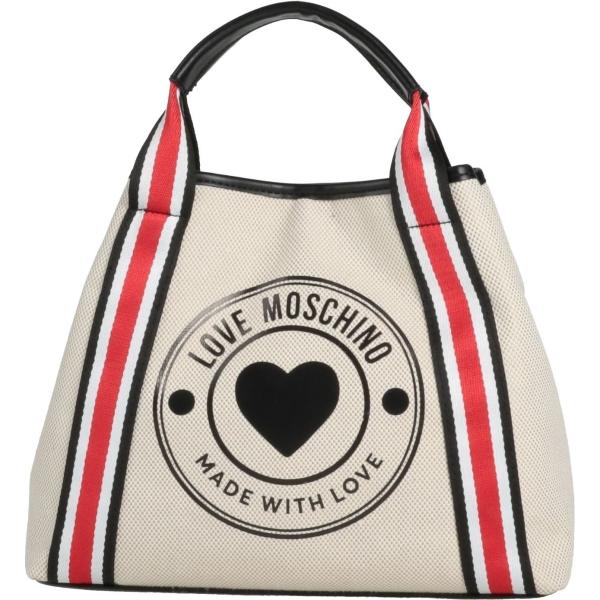 borse a mano Love Moschino bianco con stampe