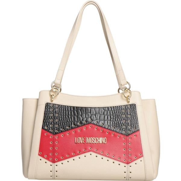borse a spalla Love Moschino bianco con stampe