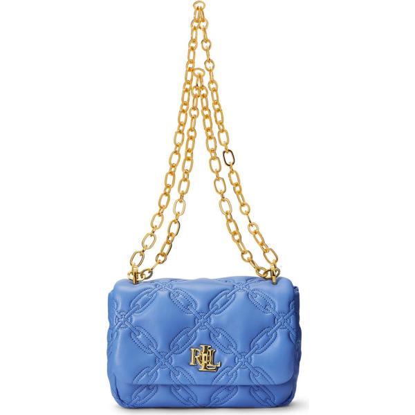 borse a spalla Lauren Ralph Lauren blu tinta unita