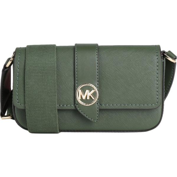 borse a tracolla Michael Michael Kors verde tinta unita