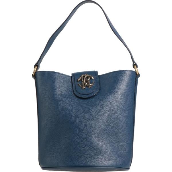 borse a secchiello Roberto Cavalli blu tinta unita