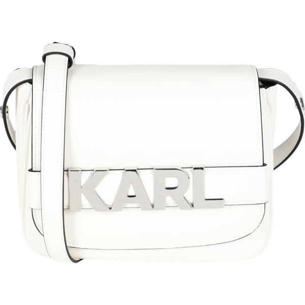 borse a tracolla Karl Lagerfeld bianco tinta unita