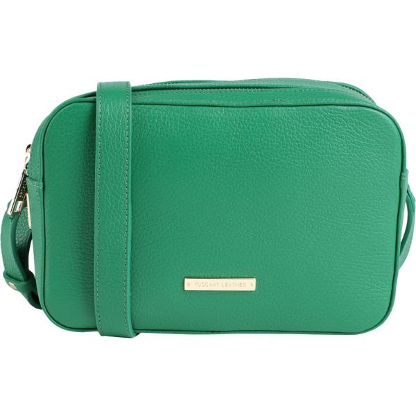 borse a tracolla Tuscany Leather verde tinta unita