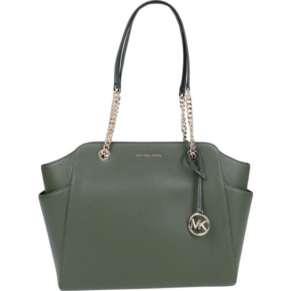 borse a spalla Michael Michael Kors verde tinta unita