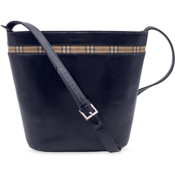 borse a spalla Burberry nero tinta unita