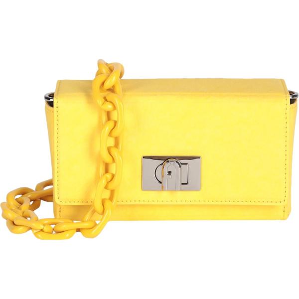 borse a spalla Furla giallo tinta unita
