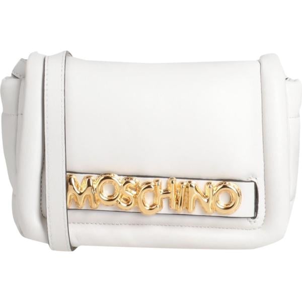 borse a tracolla Moschino bianco tinta unita