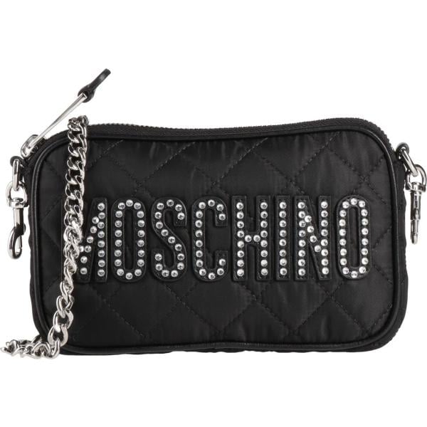 borse a tracolla Moschino nero tinta unita