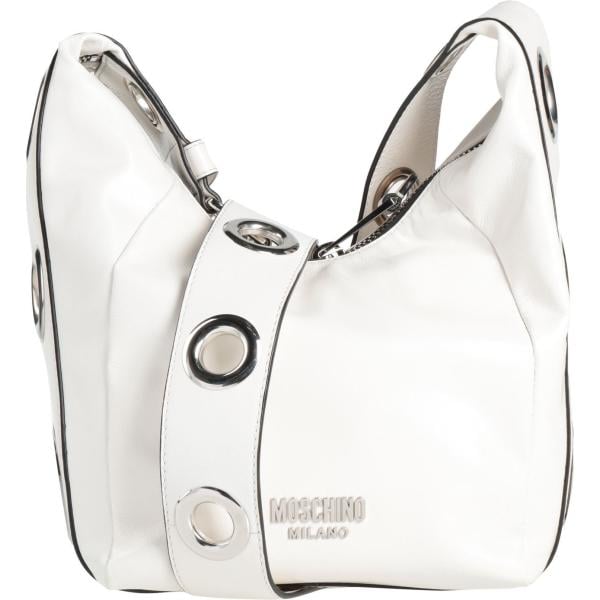 borse a tracolla Moschino bianco tinta unita