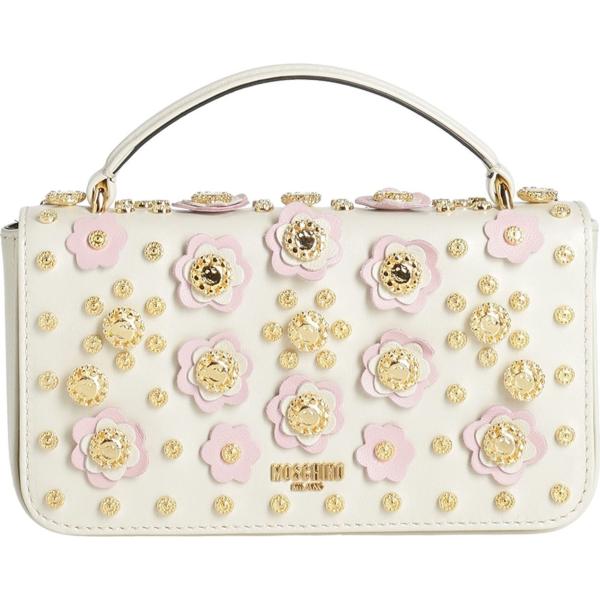 borse a mano Moschino bianco tinta unita