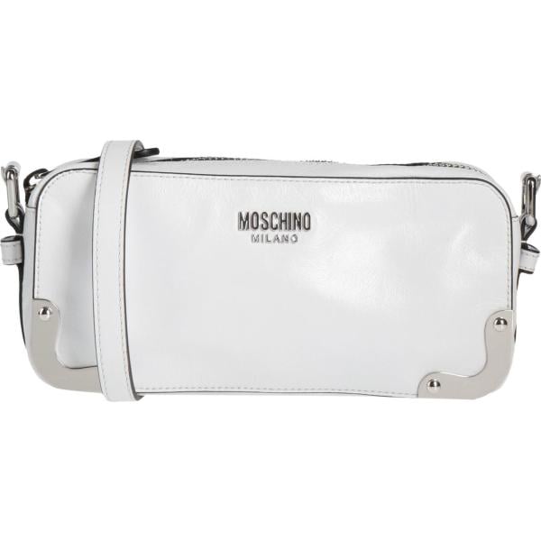 borse a tracolla Moschino bianco tinta unita