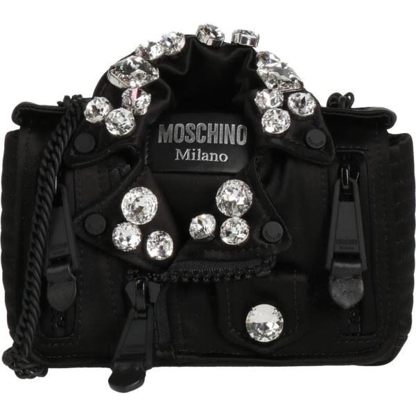 borse a tracolla Moschino nero tinta unita