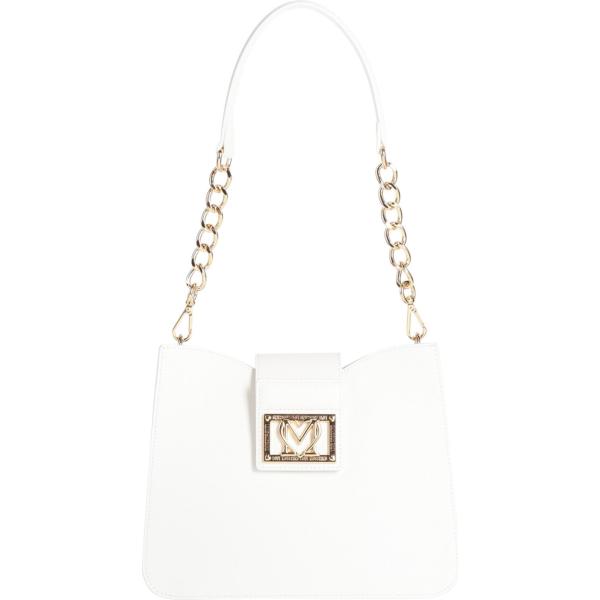 borse a spalla Love Moschino bianco tinta unita