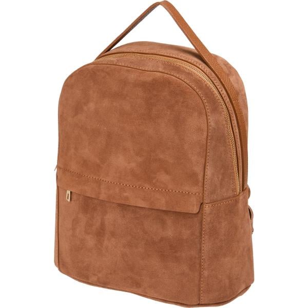 Zaino da donna in marrone chiaro effetto scamosciato con zip Laura Di Maggio Laura Di Maggio