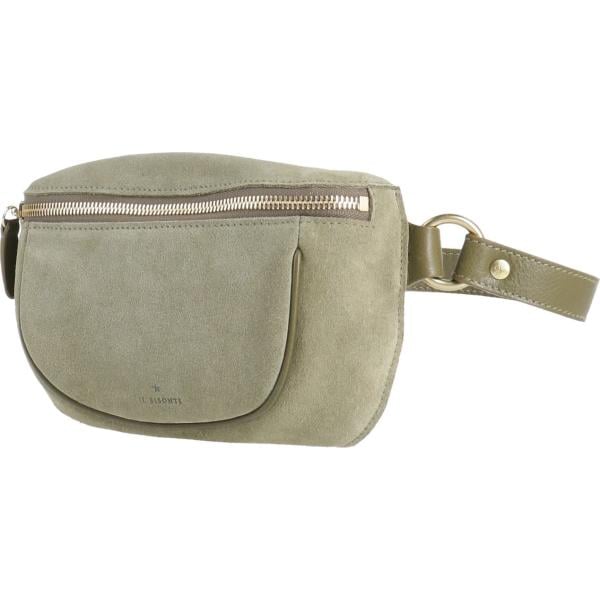 Marsupio da donna in marrone chiaro effetto scamosciato con zip Il Bisonte Il Bisonte