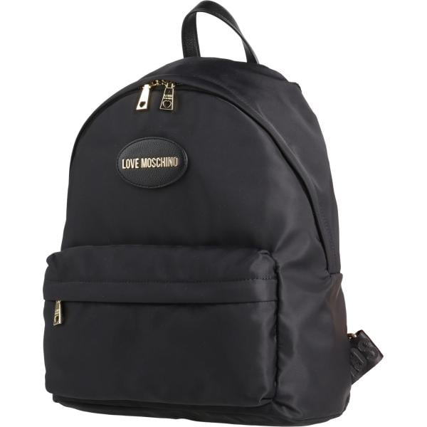 Zaino da donna in nero pece con zip in nylon Love Moschino