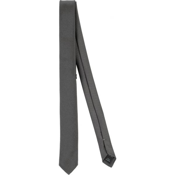 cravatte Dolce & Gabbana grigio tinta unita