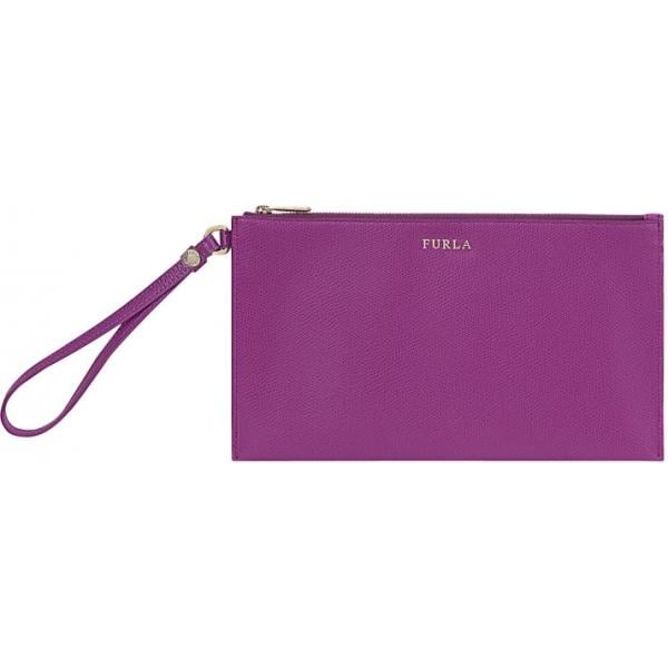 pochette Furla viola tinta unita