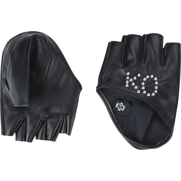 Guanti con borchie in pelle sintetica tinta unita Benedict tinta unita