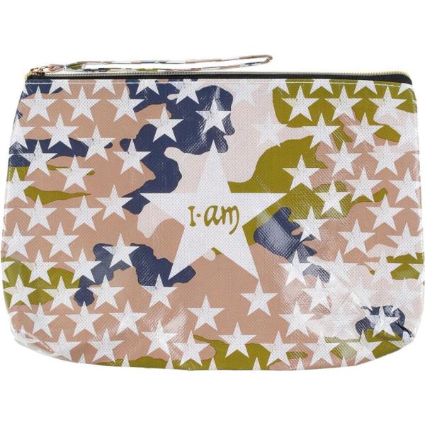 Pochette fantasia multicolore con zip interno sfoderato I-Am multicolore