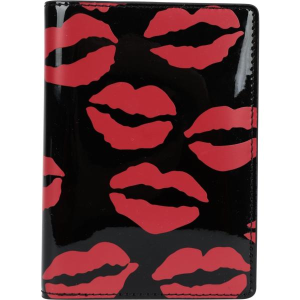 Portadocumenti con stampa effetto vernice in pelle sintetica tinta unita Lulu Guinness con stampe