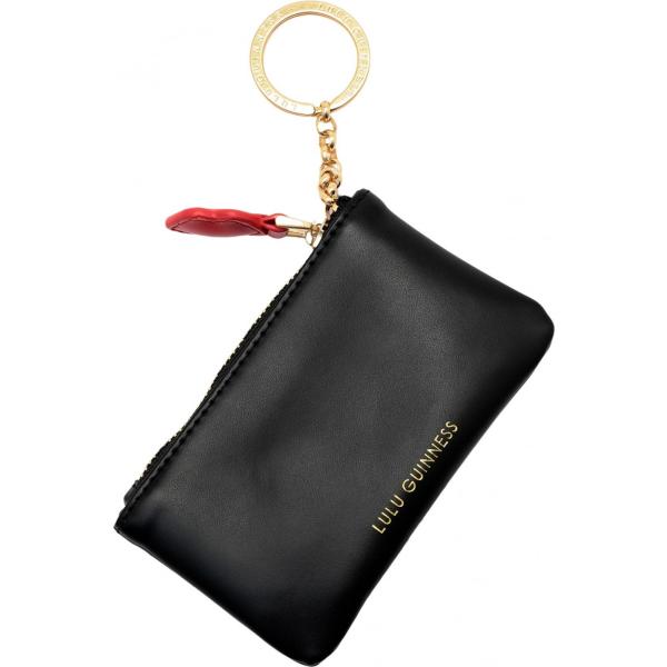 Pochette con zip interno foderato in pelle tinta unita Lulu Guinness tinta unita