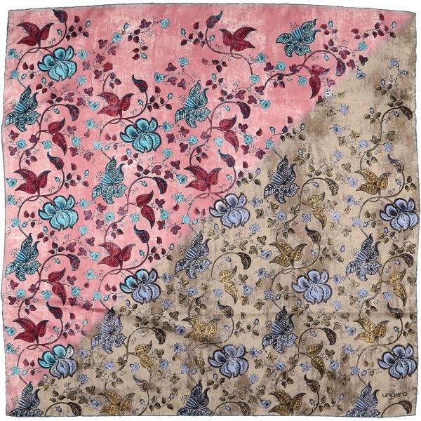 Foulard fantasia floreale in raso Ungaro a fiori