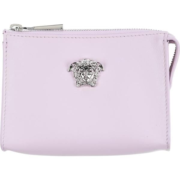 Pochette con zip interno foderato in pelle tinta unita Versace tinta unita
