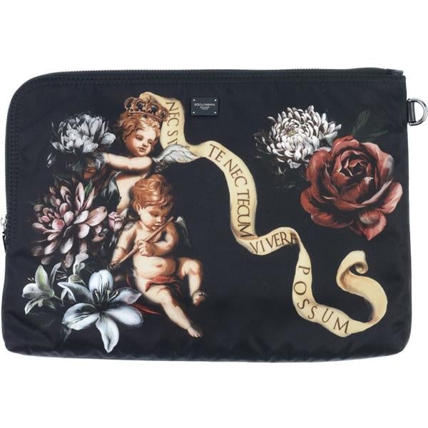 Pochette fantasia floreale con zip interno foderato in tessuto tecnico Dolce & Gabbana a fiori
