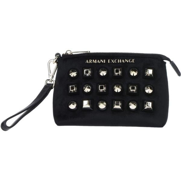 Pochette con borchie e zip in velluto tinta unita Armani Exchange tinta unita