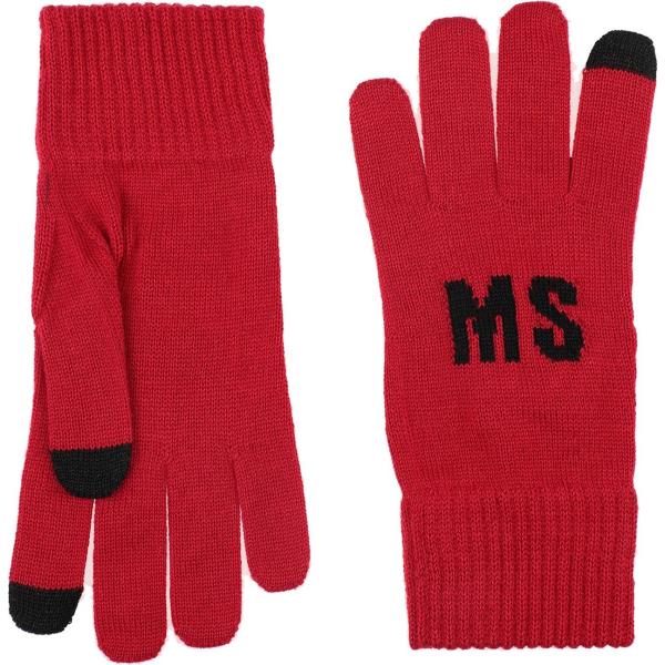 guanti Msgm rosso tinta unita