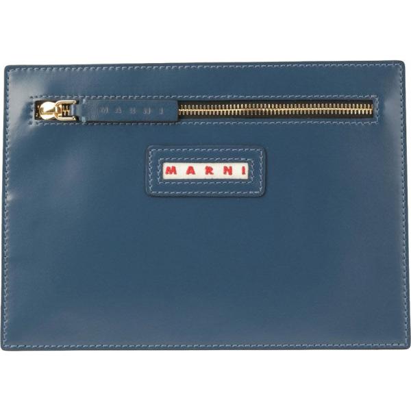 pochette Marni blu tinta unita