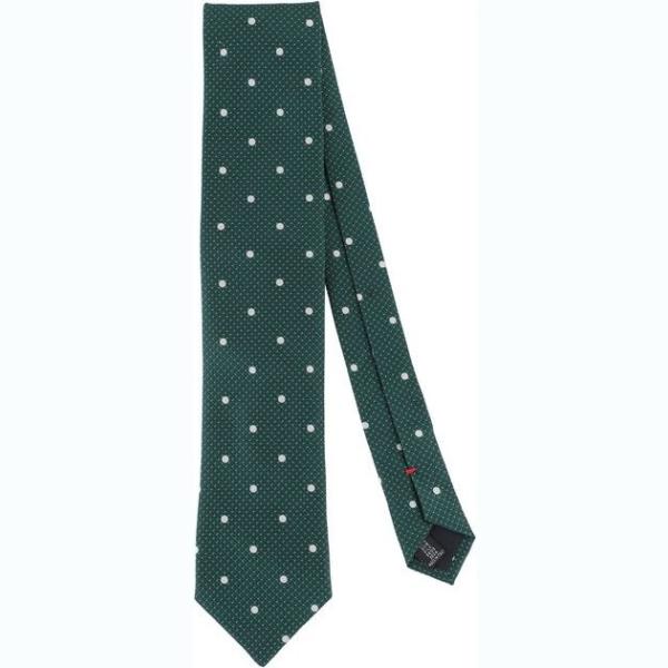cravatte Fiorio verde a pois