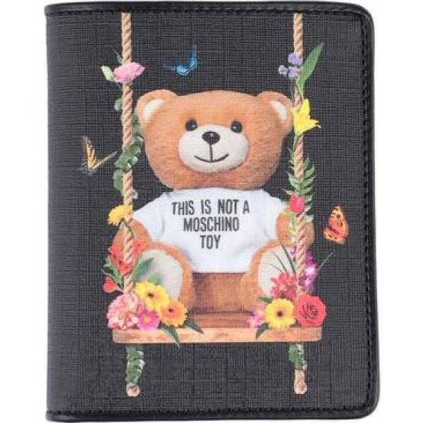 portafogli Moschino grigio tinta unita